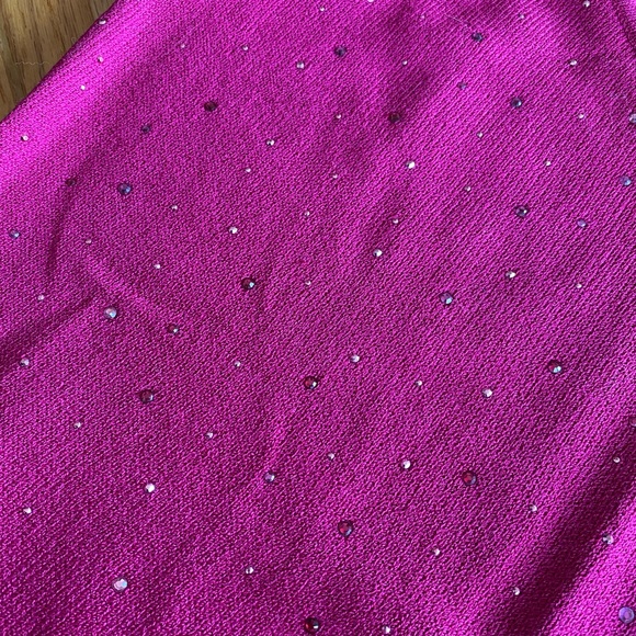 St. John Fuscia Knit Tank Top Medium Rhinestone - Picture 2 of 4